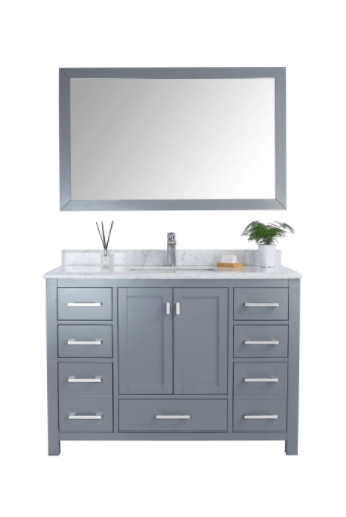 LAVIVA Vanity LAVIVA 313ANG-48G-WC Wilson 48 - Grey Cabinet + White Carrara Countertop