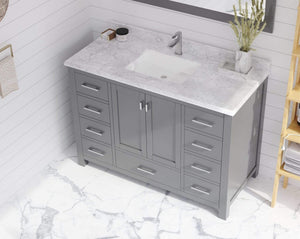 LAVIVA Vanity LAVIVA 313ANG-48G-WC Wilson 48 - Grey Cabinet + White Carrara Countertop