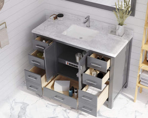 LAVIVA Vanity LAVIVA 313ANG-48G-WC Wilson 48 - Grey Cabinet + White Carrara Countertop
