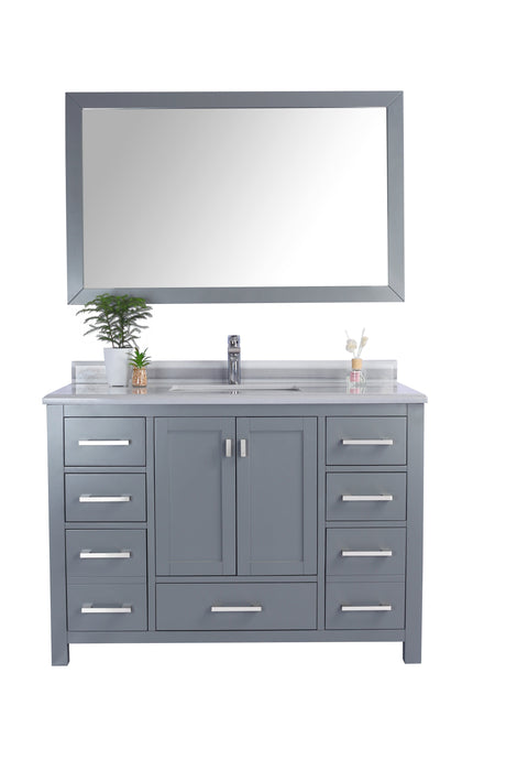 LAVIVA Vanity LAVIVA 313ANG-48G-WS Wilson 48 - Grey Cabinet + White Stripe Countertop