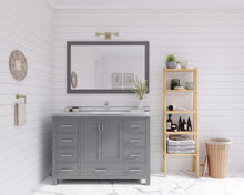Load image into Gallery viewer, LAVIVA Vanity LAVIVA 313ANG-48G-WS Wilson 48 - Grey Cabinet + White Stripe Countertop