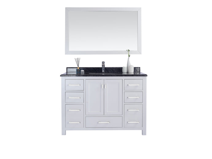 LAVIVA Vanity LAVIVA 313ANG-48W-BW Wilson 48 - White Cabinet + Black Wood Countertop