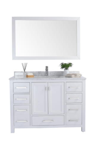 LAVIVA Vanity LAVIVA 313ANG-48W-WC Wilson 48 - White Cabinet + White Carrara Countertop