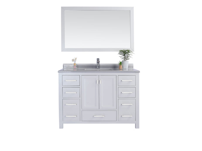 LAVIVA Vanity LAVIVA 313ANG-48W-WS Wilson 48 - White Cabinet + White Stripe Countertop