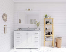 Load image into Gallery viewer, LAVIVA Vanity LAVIVA 313ANG-48W-WS Wilson 48 - White Cabinet + White Stripe Countertop
