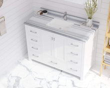 Load image into Gallery viewer, LAVIVA Vanity LAVIVA 313ANG-48W-WS Wilson 48 - White Cabinet + White Stripe Countertop