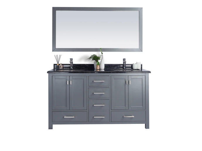 Buy the Wilson 60 Grey Modern Double Sink Vanity