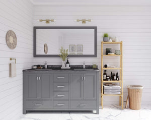 LAVIVA Vanity LAVIVA 313ANG-60G-BW Wilson 60 - Grey Cabinet + Black Wood Countertop
