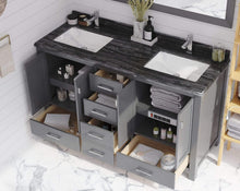 Load image into Gallery viewer, LAVIVA Vanity LAVIVA 313ANG-60G-BW Wilson 60 - Grey Cabinet + Black Wood Countertop