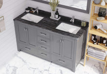 Load image into Gallery viewer, LAVIVA Vanity LAVIVA 313ANG-60G-BW Wilson 60 - Grey Cabinet + Black Wood Countertop