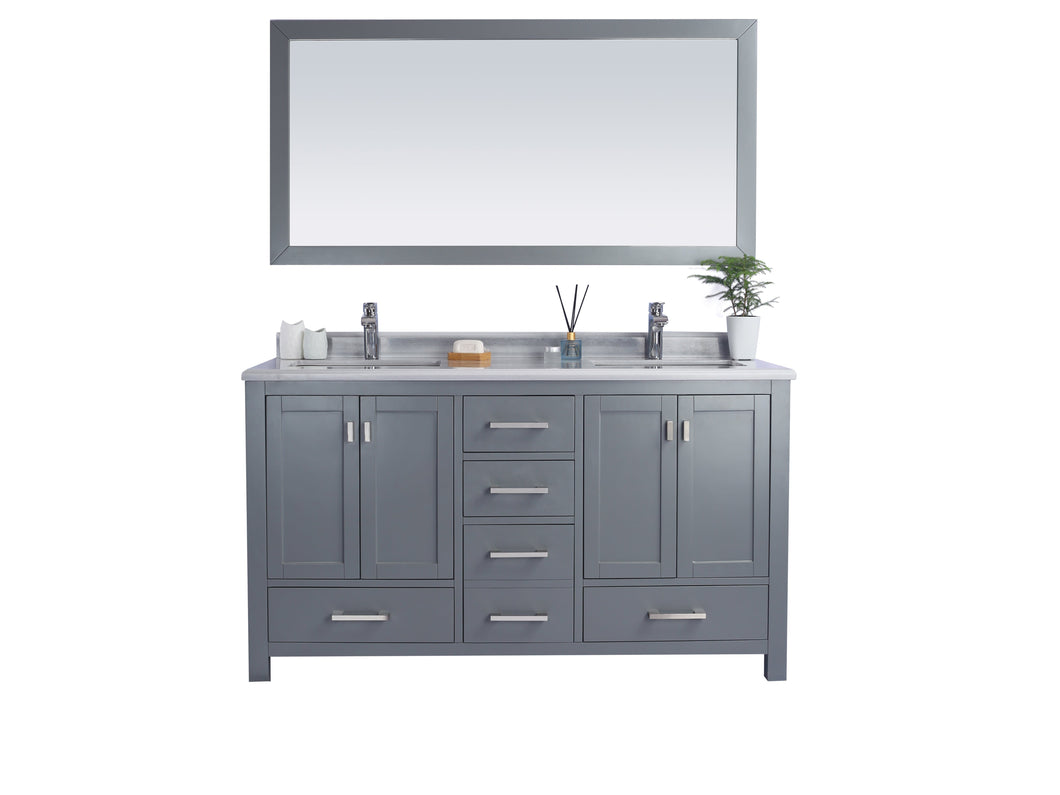 Buy the Wilson 60 Grey Double Basin Cabinet