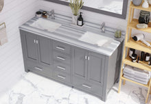 Load image into Gallery viewer, LAVIVA Vanity LAVIVA 313ANG-60G-WS Wilson 60 - Grey Cabinet + White Stripe Countertop