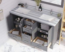 Load image into Gallery viewer, LAVIVA Vanity LAVIVA 313ANG-60G-WS Wilson 60 - Grey Cabinet + White Stripe Countertop