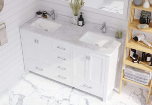LAVIVA Vanity LAVIVA 313ANG-60W-WC Wilson 60 - White Cabinet + White Carrara Countertop