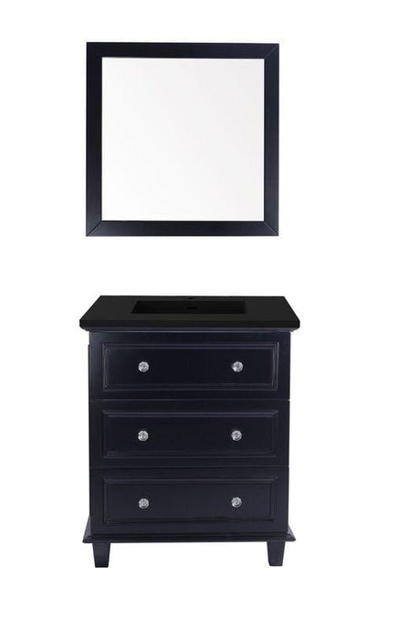 LAVIVA Vanity LAVIVA 313DVN-30E-MB Luna - 30 - Espresso Cabinet + Matte Black VIVA Stone Solid Surface Countertop