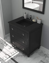 Load image into Gallery viewer, LAVIVA Vanity LAVIVA 313DVN-30E-MB Luna - 30 - Espresso Cabinet + Matte Black VIVA Stone Solid Surface Countertop