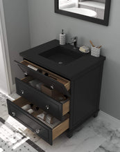 Load image into Gallery viewer, LAVIVA Vanity LAVIVA 313DVN-30E-MB Luna - 30 - Espresso Cabinet + Matte Black VIVA Stone Solid Surface Countertop