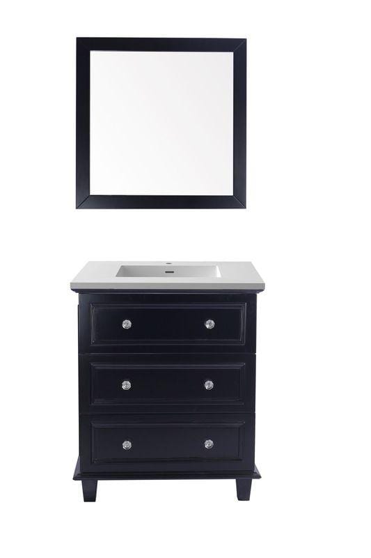 LAVIVA Vanity LAVIVA 313DVN-30E-MW Luna - 30 - Espresso Cabinet + Matte White VIVA Stone Solid Surface Countertop