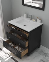Load image into Gallery viewer, LAVIVA Vanity LAVIVA 313DVN-30E-MW Luna - 30 - Espresso Cabinet + Matte White VIVA Stone Solid Surface Countertop