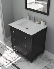 Load image into Gallery viewer, LAVIVA Vanity LAVIVA 313DVN-30E-MW Luna - 30 - Espresso Cabinet + Matte White VIVA Stone Solid Surface Countertop