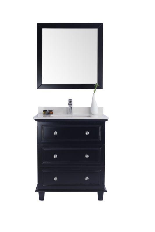 LAVIVA Vanity LAVIVA 313DVN-30E-WQ Luna - 30 - Espresso Cabinet + White Quartz  Counter