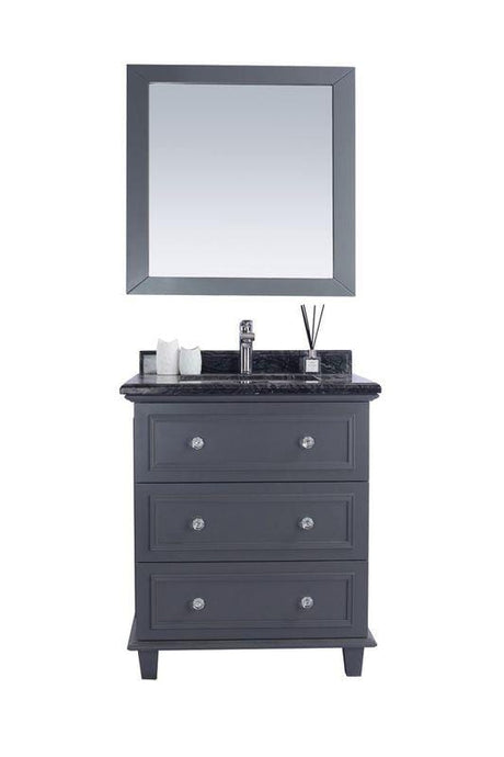 LAVIVA Vanity LAVIVA 313DVN-30G-BW Luna - 30 - Maple Grey Cabinet + Black Wood  Counter
