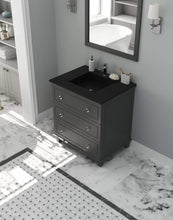 Load image into Gallery viewer, LAVIVA Vanity LAVIVA 313DVN-30G-MB Luna - 30 - Maple Grey Cabinet + Matte Black VIVA Stone Solid Surface Countertop