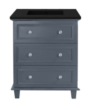Load image into Gallery viewer, LAVIVA Vanity LAVIVA 313DVN-30G-MB Luna - 30 - Maple Grey Cabinet + Matte Black VIVA Stone Solid Surface Countertop