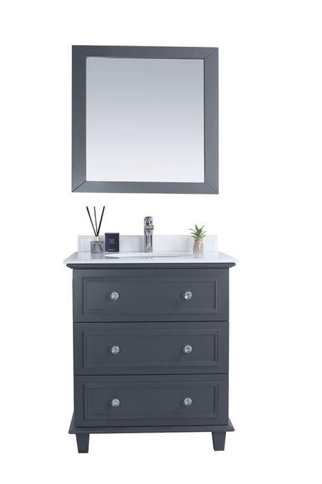 LAVIVA Vanity LAVIVA 313DVN-30G-PW Luna - 30 - Maple Grey Cabinet + Pure White Counter