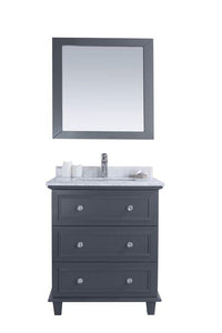 LAVIVA Vanity LAVIVA 313DVN-30G-WC Luna - 30 - Maple Grey Cabinet + White Carrara Counter