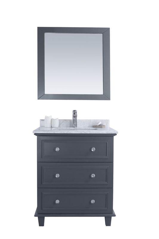 LAVIVA Vanity LAVIVA 313DVN-30G-WC Luna - 30 - Maple Grey Cabinet + White Carrara Counter