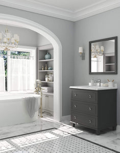 LAVIVA Vanity LAVIVA 313DVN-30G-WC Luna - 30 - Maple Grey Cabinet + White Carrara Counter