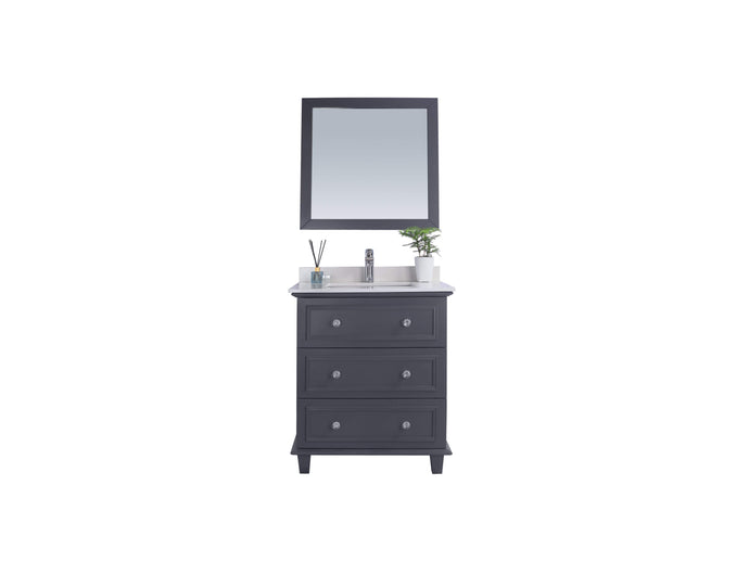 LAVIVA Vanity LAVIVA 313DVN-30G-WQ Luna - 30 - Maple Grey Cabinet + White Quartz  Counter