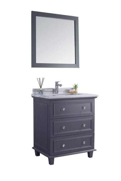 LAVIVA Vanity LAVIVA 313DVN-30G-WS Luna - 30 - Maple Grey Cabinet + White Stripes Counter