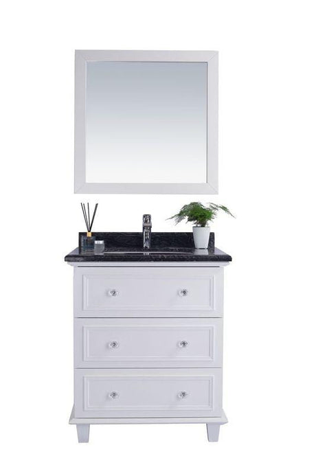 LAVIVA Vanity LAVIVA 313DVN-30W-BW Luna - 30 - White Cabinet + Black Wood  Counter