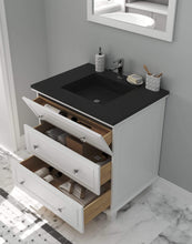 Load image into Gallery viewer, LAVIVA Vanity LAVIVA 313DVN-30W-MB Luna - 30 - White Cabinet + Matte Black VIVA Stone Solid Surface Countertop