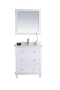 LAVIVA Vanity LAVIVA 313DVN-30W-WQ Luna - 30 - White Cabinet + White Quartz  Counter