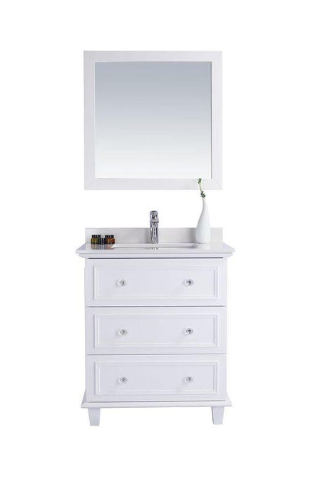 LAVIVA Vanity LAVIVA 313DVN-30W-WQ Luna - 30 - White Cabinet + White Quartz  Counter