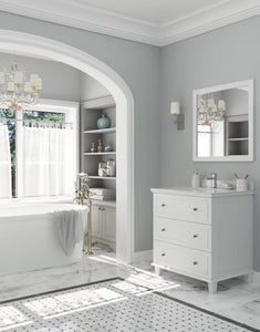 LAVIVA Vanity LAVIVA 313DVN-30W-WQ Luna - 30 - White Cabinet + White Quartz  Counter
