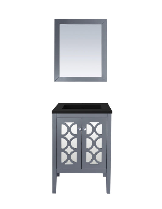 LAVIVA Vanity LAVIVA 313MKSH-24G-MB Mediterraneo - 24 - Grey Cabinet + Matte Black VIVA Stone Solid Surface Countertop