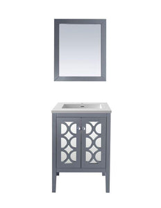 LAVIVA Vanity LAVIVA 313MKSH-24G-MW Mediterraneo - 24 - Grey Cabinet + Matte White VIVA Stone Solid Surface Countertop