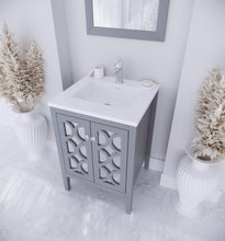 Load image into Gallery viewer, LAVIVA Vanity LAVIVA 313MKSH-24G-MW Mediterraneo - 24 - Grey Cabinet + Matte White VIVA Stone Solid Surface Countertop