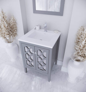 LAVIVA Vanity LAVIVA 313MKSH-24G-MW Mediterraneo - 24 - Grey Cabinet + Matte White VIVA Stone Solid Surface Countertop