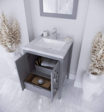 Load image into Gallery viewer, LAVIVA Vanity LAVIVA 313MKSH-24G-WC Mediterraneo - 24 - Grey Cabinet + White Carrera Counter