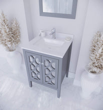 Load image into Gallery viewer, LAVIVA Vanity LAVIVA 313MKSH-24G-WQ Mediterraneo - 24 - Grey Cabinet + White Quartz Counter