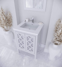 Load image into Gallery viewer, LAVIVA Vanity LAVIVA 313MKSH-24W-MW Mediterraneo - 24 - White Cabinet + Matte White VIVA Stone Solid Surface Countertop