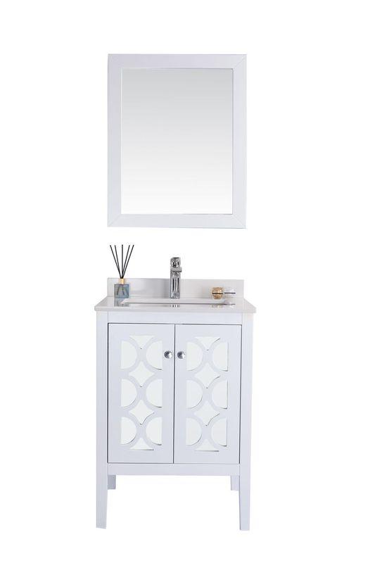 LAVIVA Vanity LAVIVA 313MKSH-24W-WQ Mediterraneo - 24 - White Cabinet + White Quartz Counter