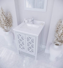 Load image into Gallery viewer, LAVIVA Vanity LAVIVA 313MKSH-24W-WQ Mediterraneo - 24 - White Cabinet + White Quartz Counter