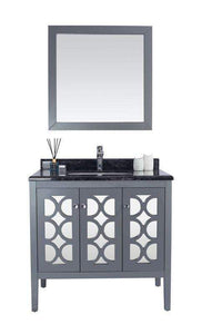 LAVIVA Vanity LAVIVA 313MKSH-36G-BW Mediterraneo - 36 - Grey Cabinet + Black Wood Counter