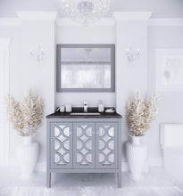 Load image into Gallery viewer, LAVIVA Vanity LAVIVA 313MKSH-36G-BW Mediterraneo - 36 - Grey Cabinet + Black Wood Counter